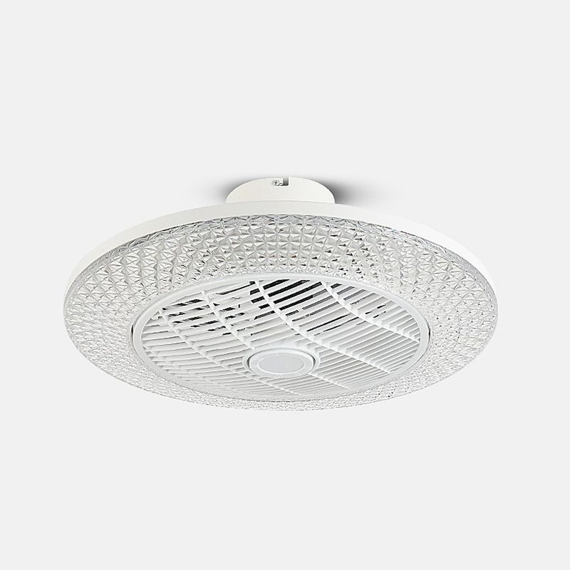 Illuminazione a ventola rotonda saldata fredda minimalista acrilico bianco semifulco per camera da letto