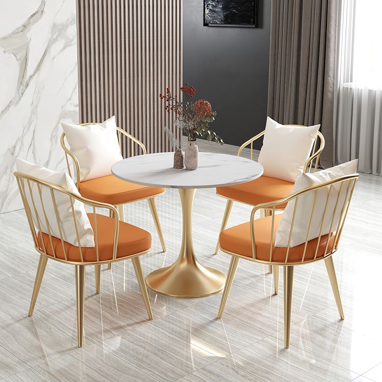 Modern Round Dining Table Sintered Stone Tulip Table for Dining Room