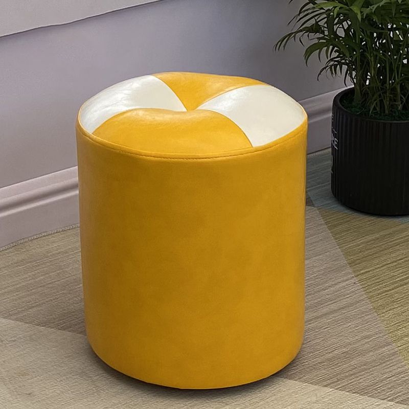 Orange Modern Pouf Water Resistant Round Pouf for Living Room