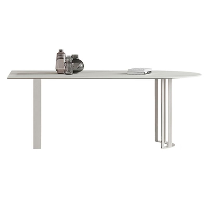 Double Pedestal Dining Table Modern Stone Dining Table for Kitchen