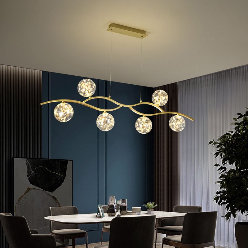 Simple Hanging Island Light Glass LED Hanging Lighting Fixture for Sitting Room
