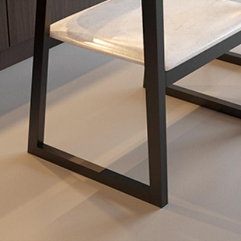 Modern Style Faux Leather Chair Open Back Side Chairs with Wood Legs for Kitchen