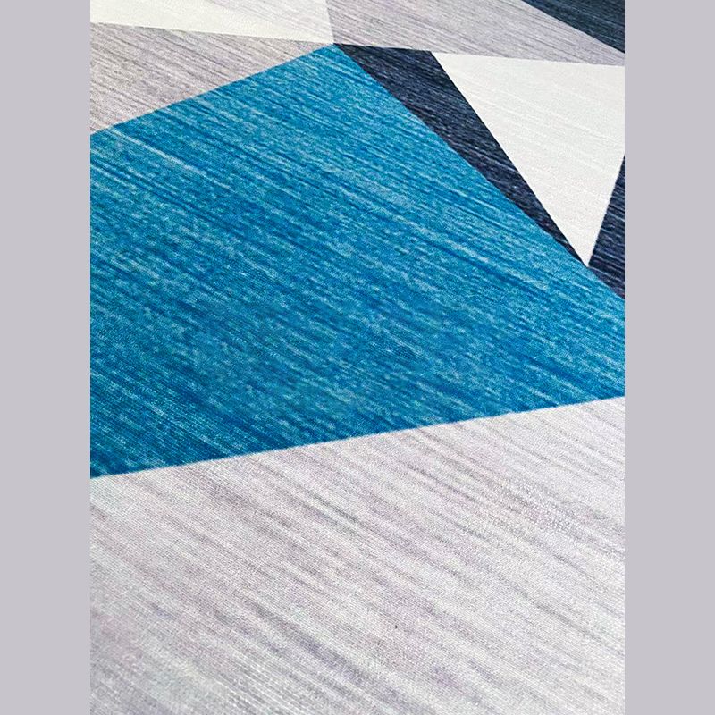 Grey Americana Pattern Rug Bohemian Polyester Area Carpet Non-Slip Backing Rug for Living Room