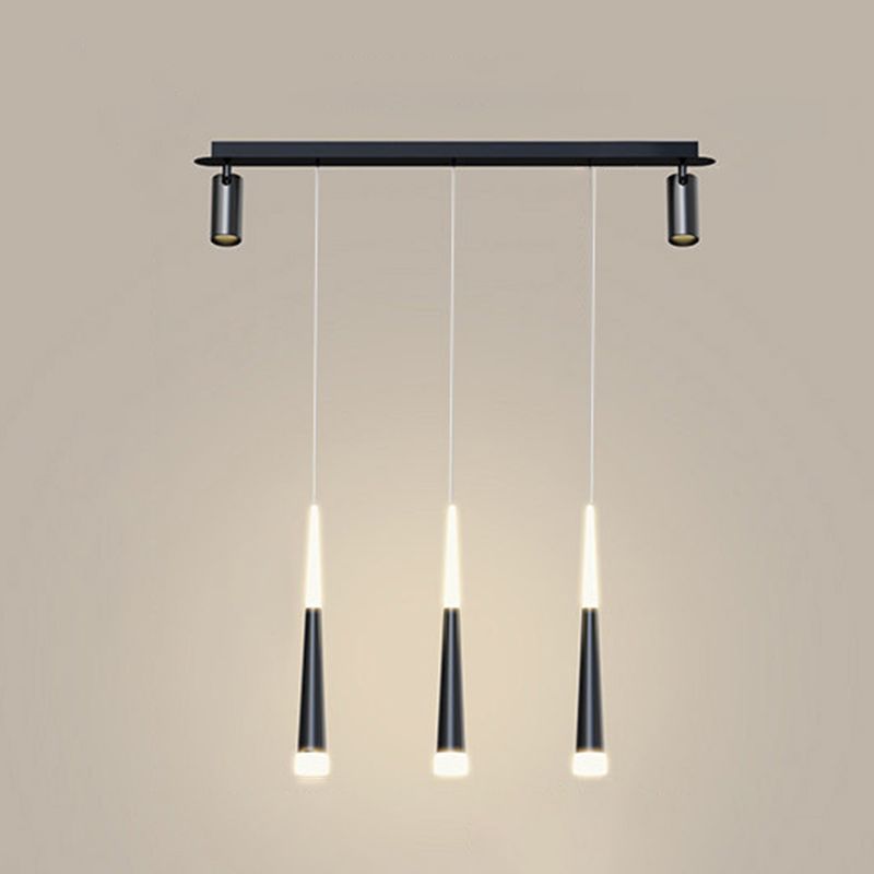 New Modern Metal Island Lighting Fixture LED Linear Chandelier Lights for Dining Room