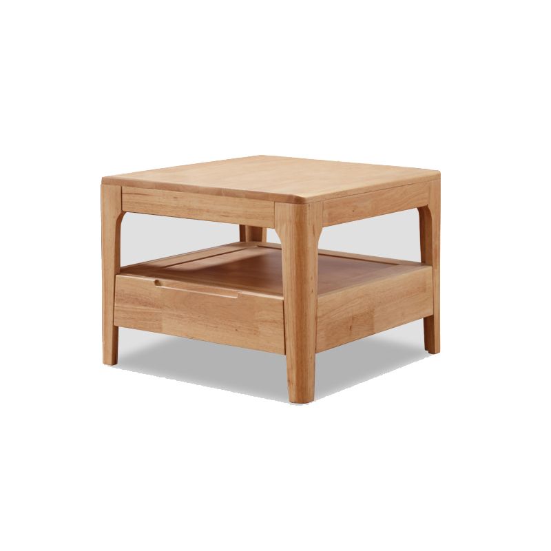 Modern 23.62" Wide End Table Sqaure 4 Legs Side Table with 1 Drawer