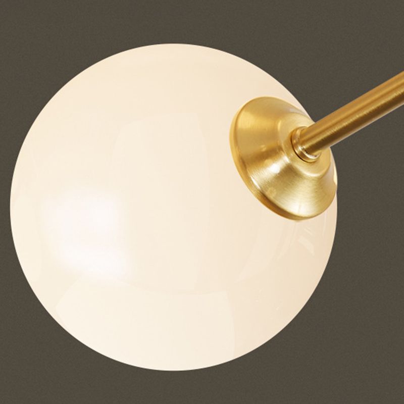 Contemporary Glass Chandelier Gold Multi Head Pendant Lighting Fixtures for Bedroom