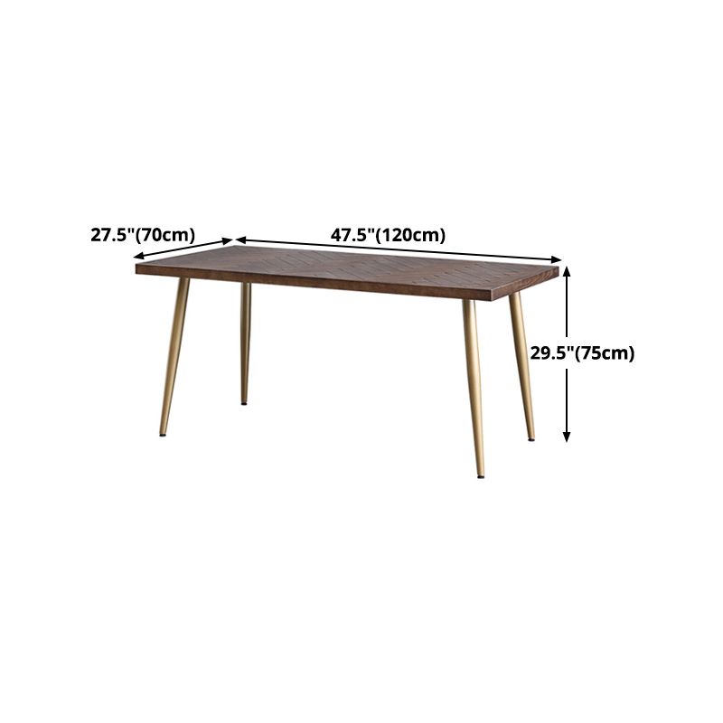Rectangle Dining Side Table Traditional Luxury Solid Wood Dinner Table with 4 Legs