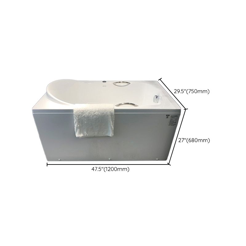 Acrylic Rectangular Bathtub Soaking White Bathtub , 29.53-inch Tall