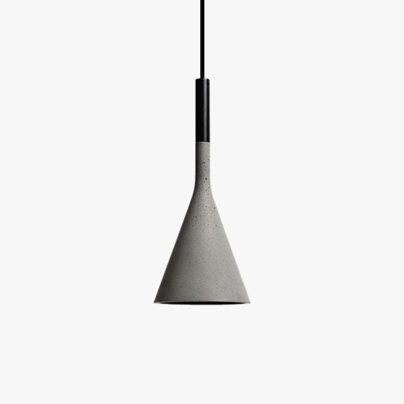 Funnel Dining Room Suspension Lighting Cement 1 Head Minimalist Pendant Ceiling Light in Grey