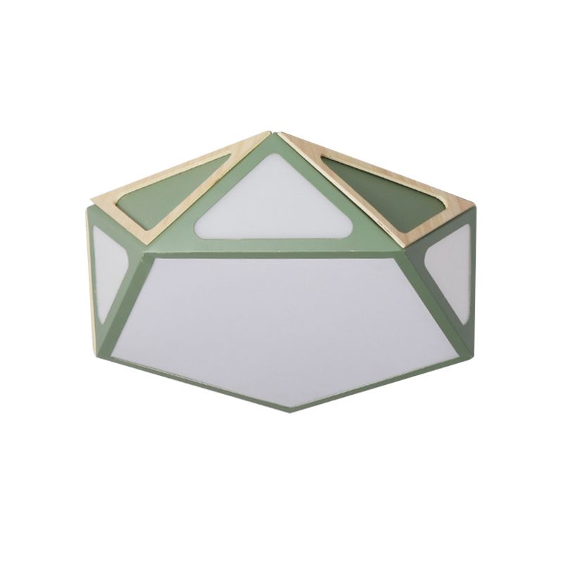 Geometrisch spoellicht Modern acryl wit/roze/geel LED plafond gemonteerd armatuur in warm/wit licht, 16 "/19,5" breed