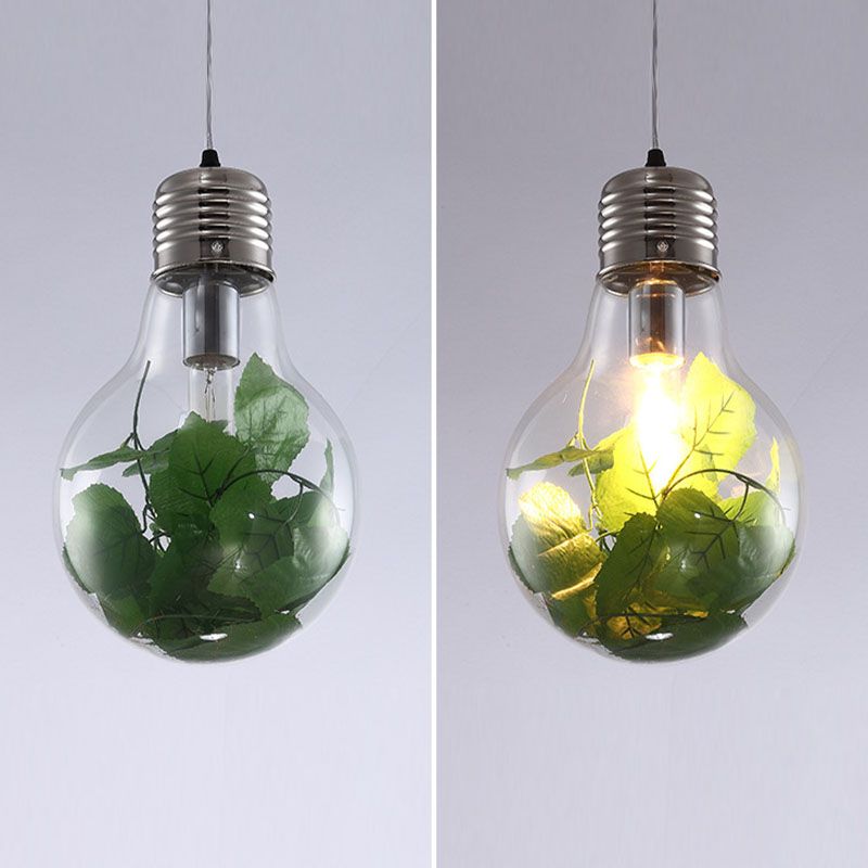 Lámpara de colgación de planta de forma de bombilla colgante moderna de lámpara (las decoraciones se envían al azar)