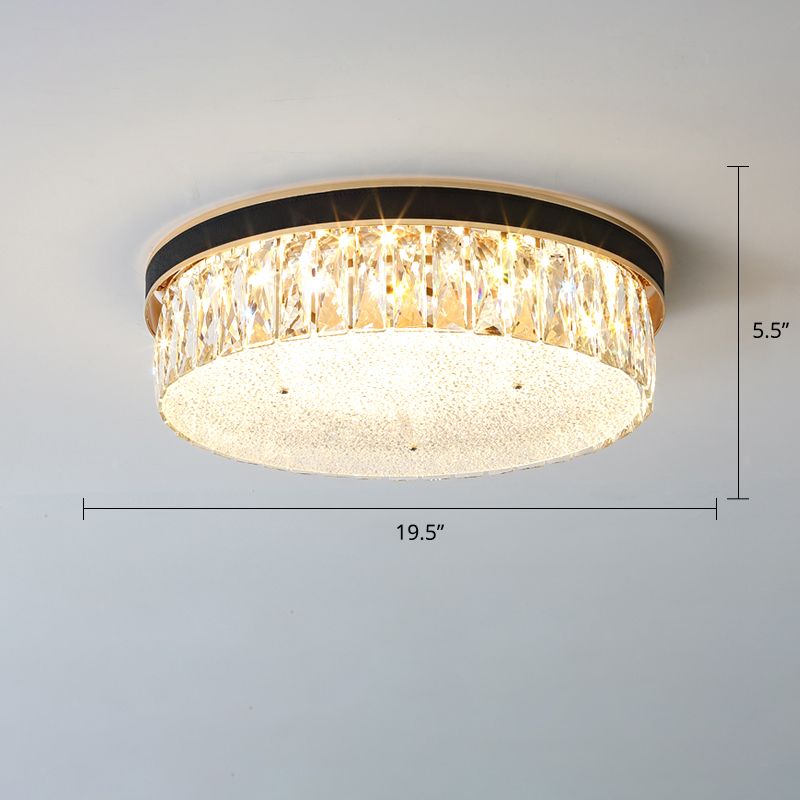 Geometrische Form LED Flush Mount Befestigung Einfachheit K9 Kristall Schlafzimmer Flush Deckenleuchte