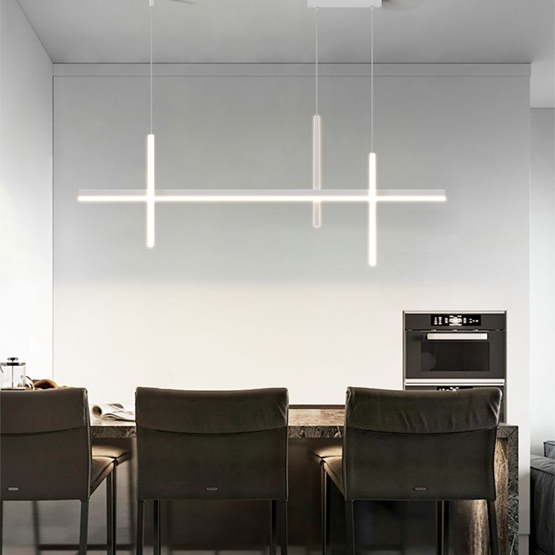 Modern Linear Chandeliers Island Light Fixtures Metal Chandeliers for Dining Room