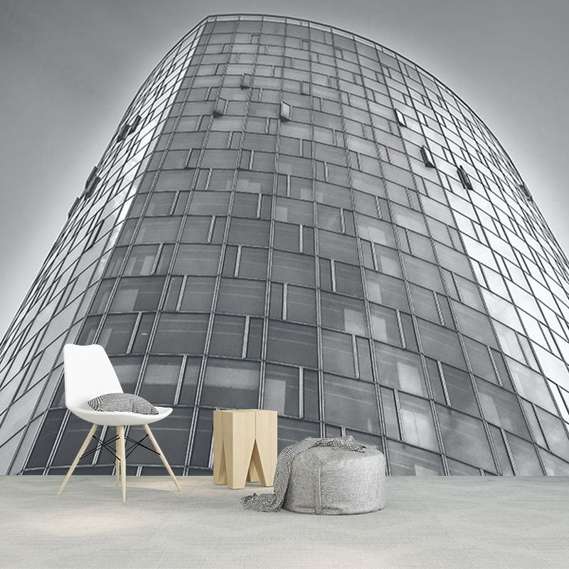 Urbanized Building Mural Wallpaper for Meeting Room, Moisture Resistant