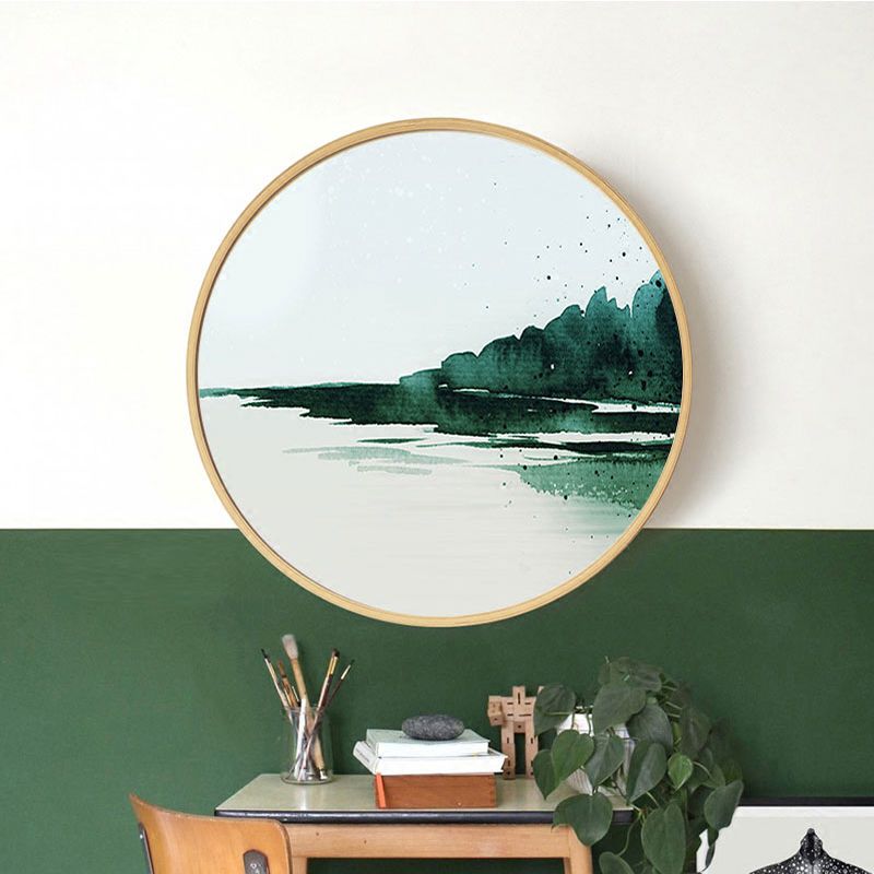 Soft Color Outdoor Scene Painting Natural Landscape Modern Textured Canvas for House Interior