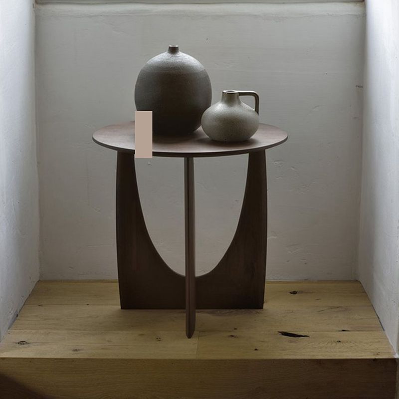 Scandinavian Living Room Abstract Solid Wood Round Side Table