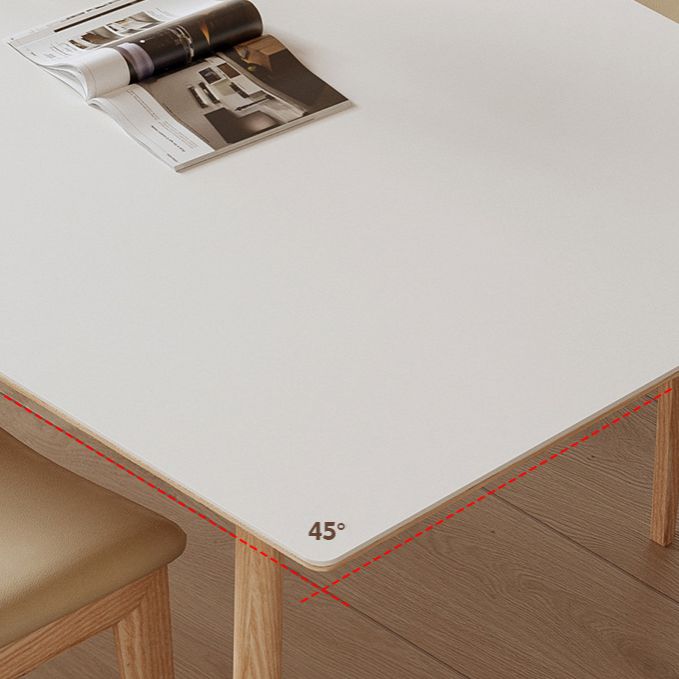 1/3/4/5 Pieces Rectangle Dining Set Sintered Stone Top Dining Table with Wooden Base