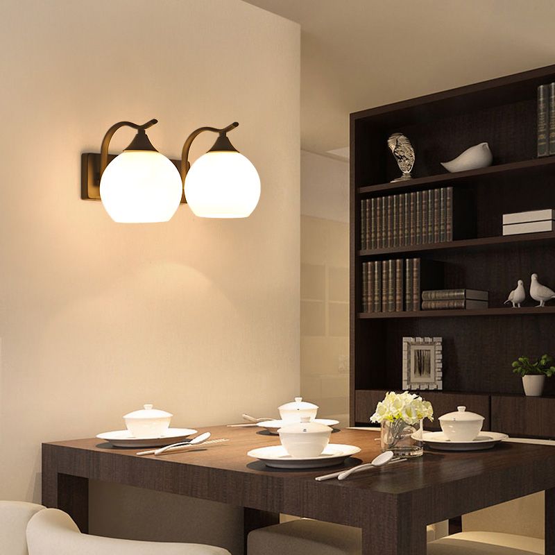 Schwarz schmiedeeisere Wandleuchte Industrieschlafzimmer Kuppel Wandmontage Lampe