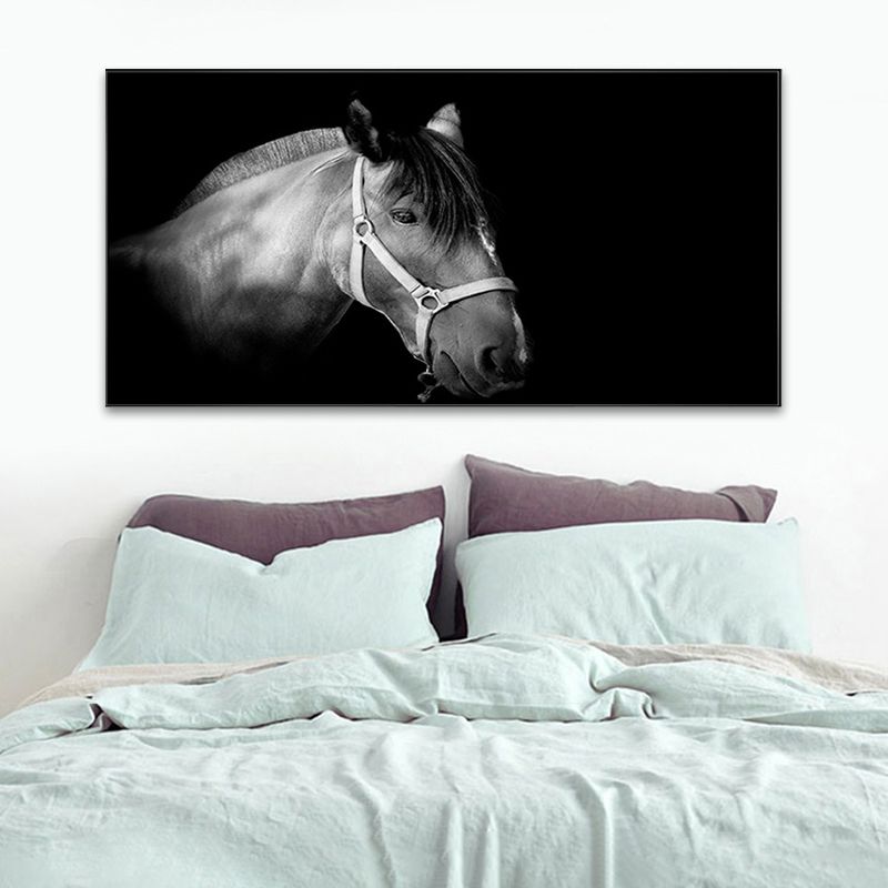 Modern Horse Wall Decor Boys Bedroom Canvas Art Print in Soft Color, Multiple Sizes