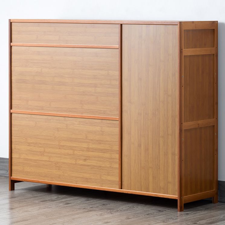 Brown Bamboo Dining Server Contemporary Sideboard Cabinet with Drawer