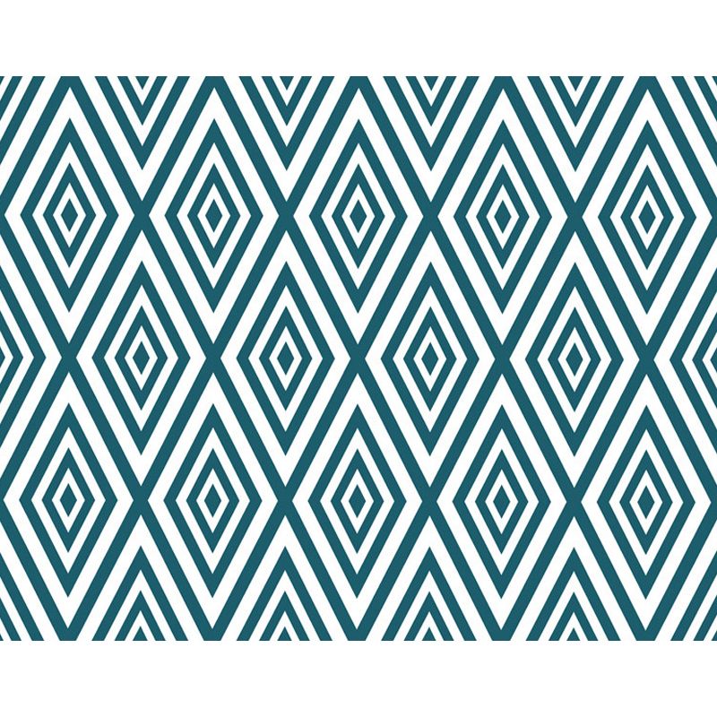 Modern Living Room Rug in Green Plaid Diamond Print Rug Polyester Anti-Slip Backing Area Rug