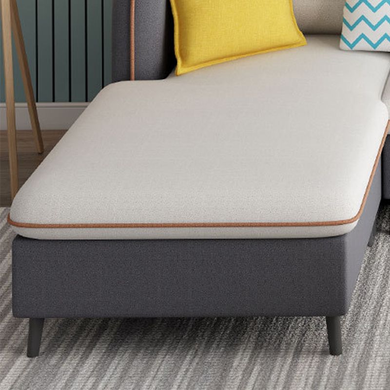 Square Arm Pillow Back Sectional Ottoman Included 4-seat Sectional Sofa