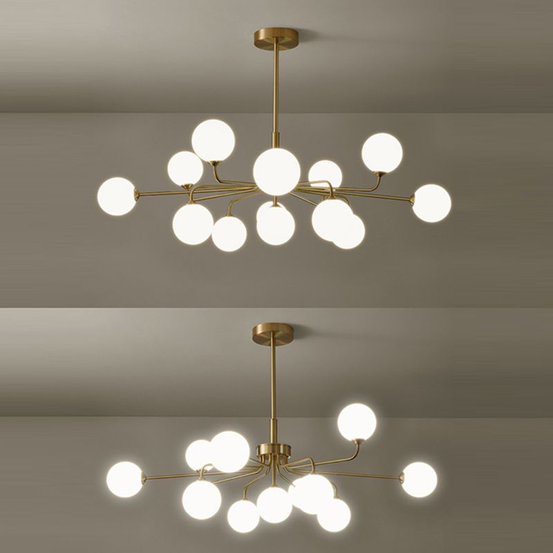 Minimalistische stijl Ronde kroonluchter verlichtingsarmatuur Glazen slaapkamer Hanglampkit