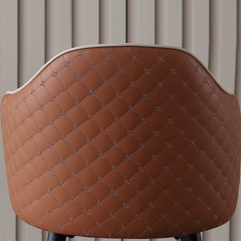 Glam Leather Bar Stool Backrest Counter Stool with Metal Legs