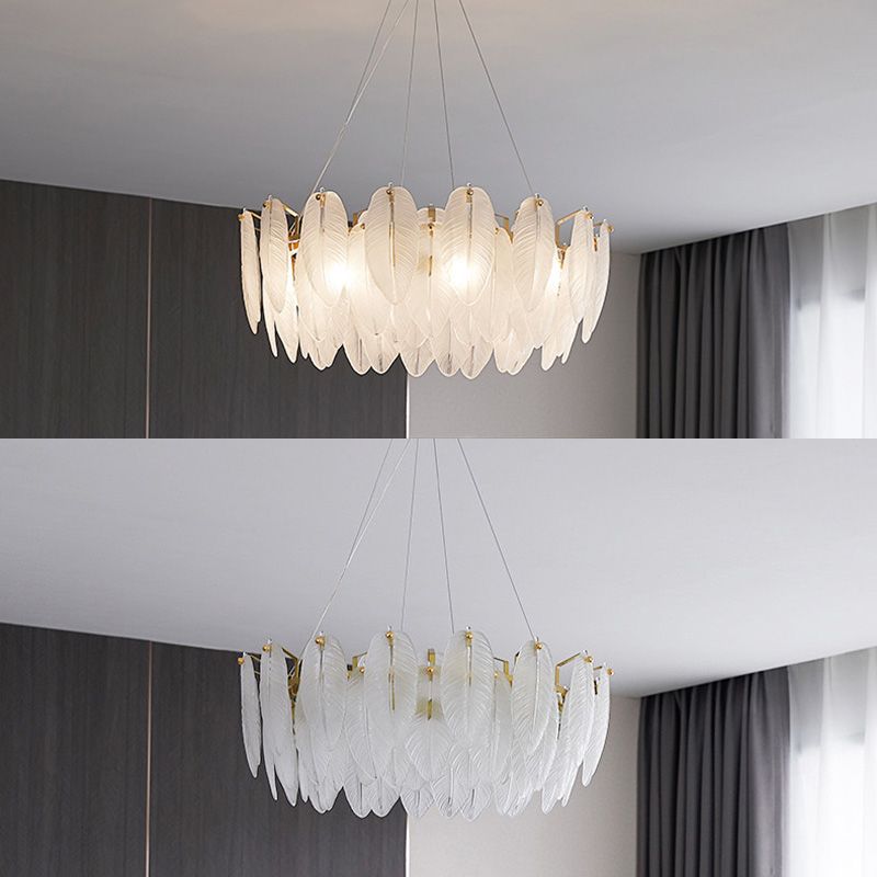 Circle Chandelier Light Fixture Designer Modern Simplicity Glass Pendant Lighting for Restaurant