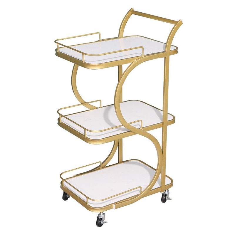 Modern Style Metal Rolling Prep Table Rectangular Prep Table with Open Storage