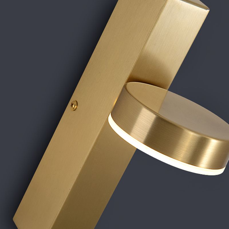 Metall Geometrische LED -Wandmontagelampe moderner Stil 1 leichte Leuchtenleuchten in Gold