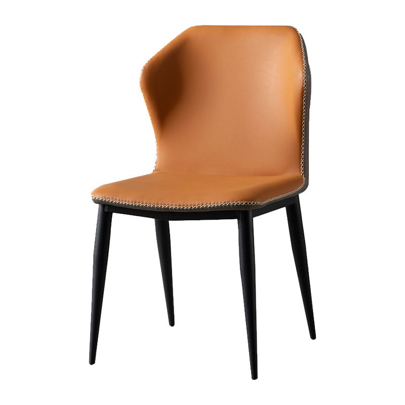 Silla de estilo contemporáneo que cena sillas laterales sin brazos con patas de metal para cocina