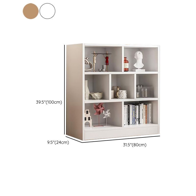 Standard Closed Back Bookshelf Engineered Wood Scandinavian Bookcase