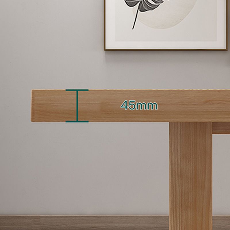 Glam Dining Table Wooden Rectangle Table with Wooden Legs for Home Use