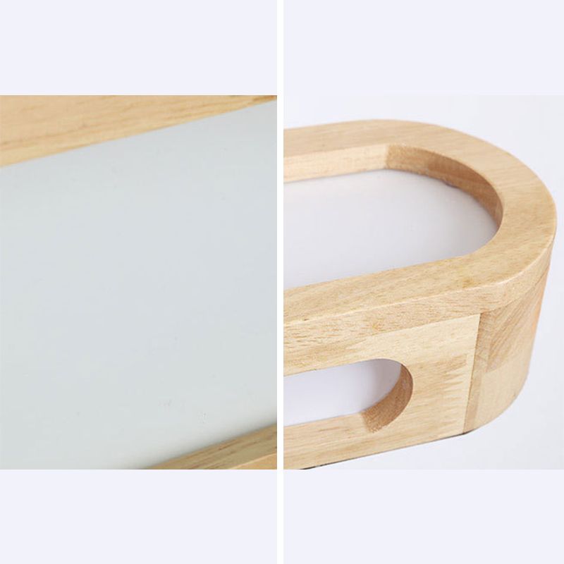 Langwerpige badkamer ijdelheid spiegellamp houten led LED Noordse wandmontage licht in beige