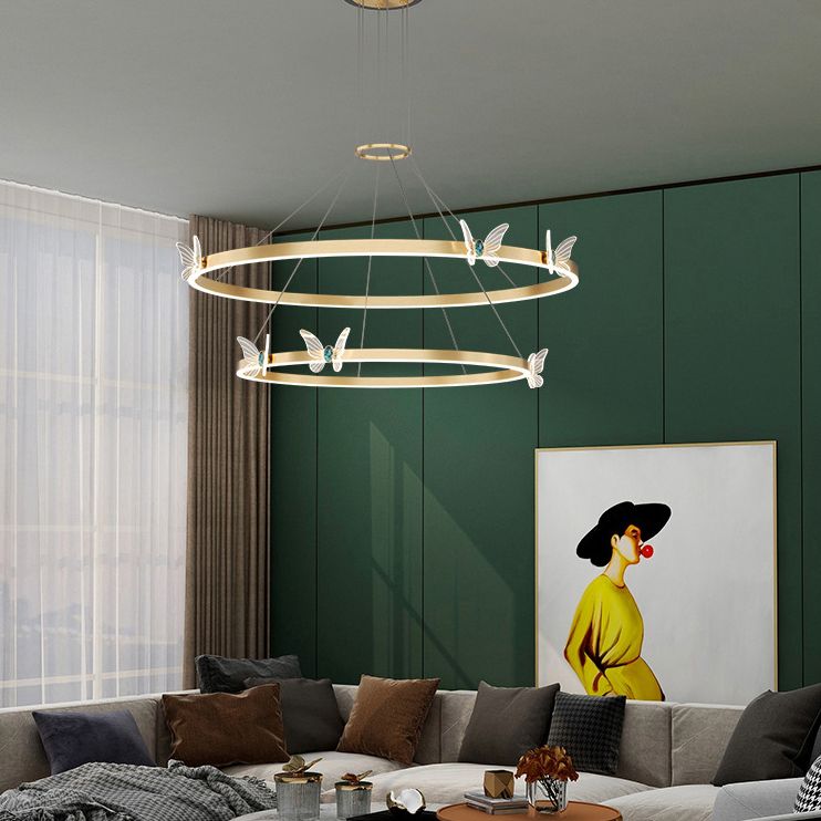 Kit de lámpara de colgante de metal ligero de techo orbicular moderno