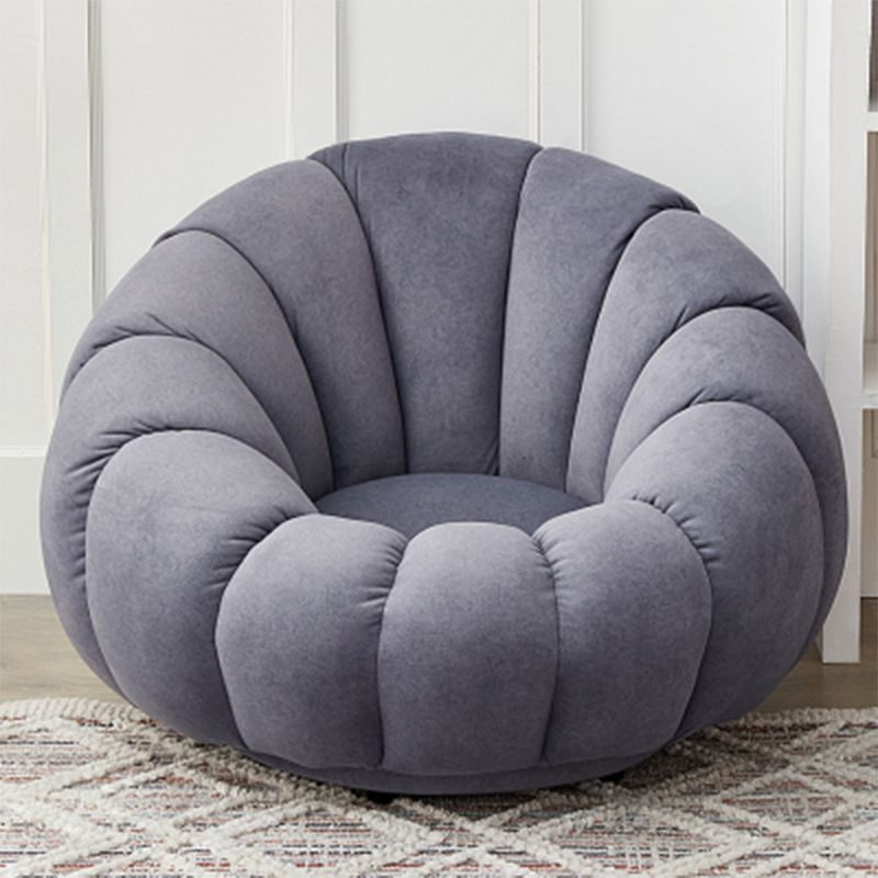 Modern Velvet / Wool Blend Accent Chair, 100 Wide Fixed Back Chair and Ottoman