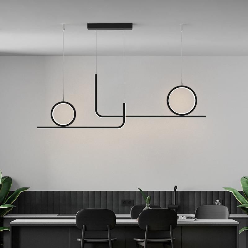 Modern 4-Light Black Kitchen Island Lighting LED Unique Island Pendant Lighting