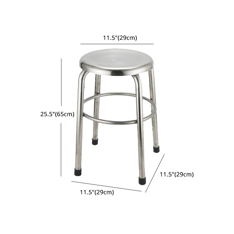 Taburete de bar de acero inoxidable de estilo industrial, asiento redondo, taburete para cocina