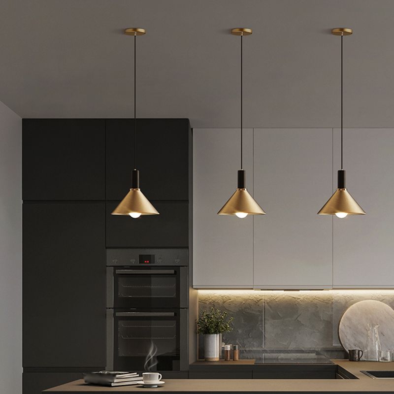 Alle koperen kegel tint hangende lichten postmoderne stijl 1 hoofd hangende mount armatuur voor restaurant