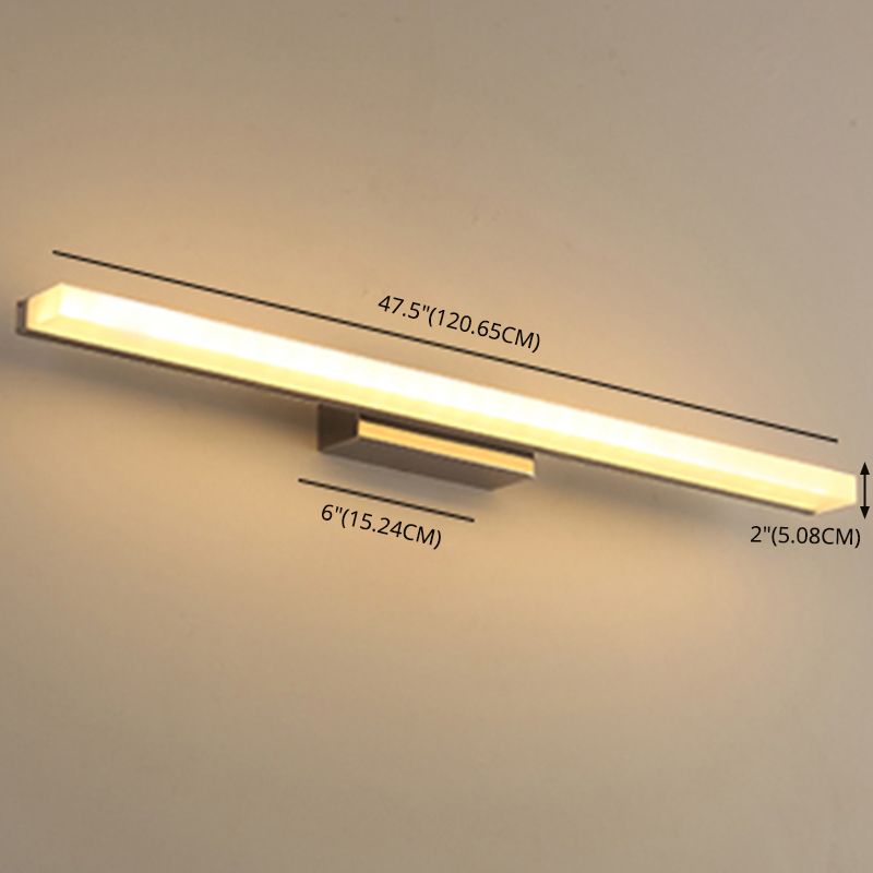 Modern Minimalist Style Rectangular Vanity Wall Light Fixtures 1 Light Wall Mounted Vanity Lights with Acrylic Shade
