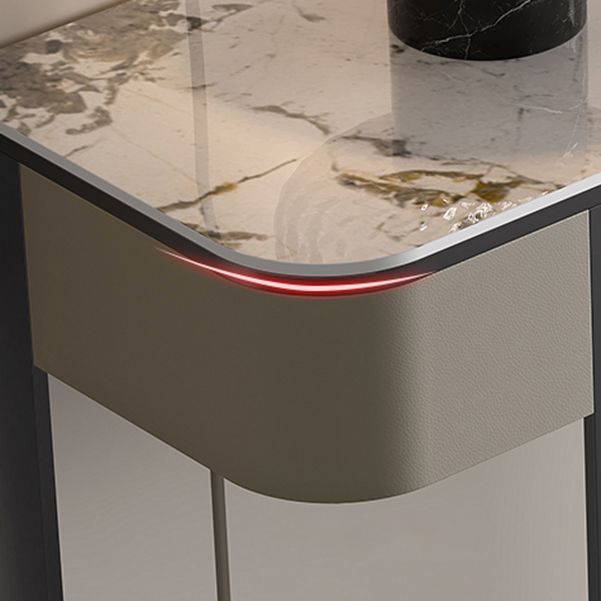 Stone Half Moon Console Table Glam 33.46-inch Tall Accent Table