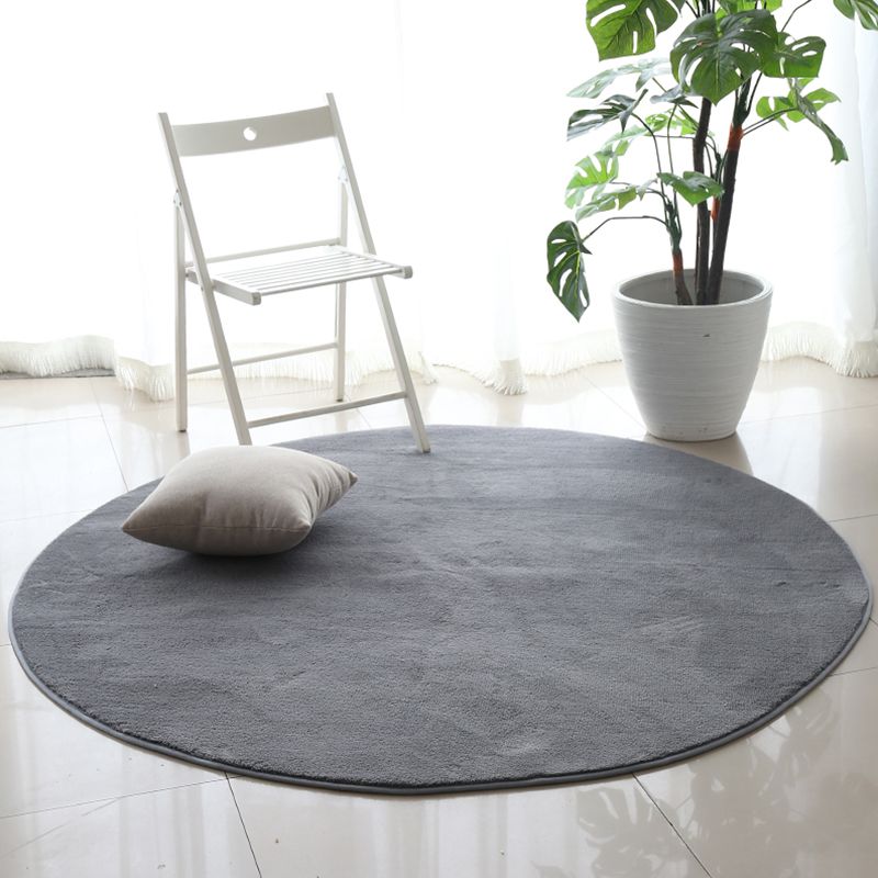 Contemporary Living Room Rug Multi Color Solid Color Area Carpet Polyster Non-Slip Backing Easy Care Rug