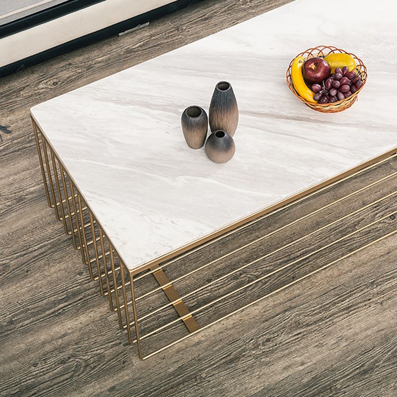 Frame Base Coffee Table Rectangular Gold Metal Cocktail Table