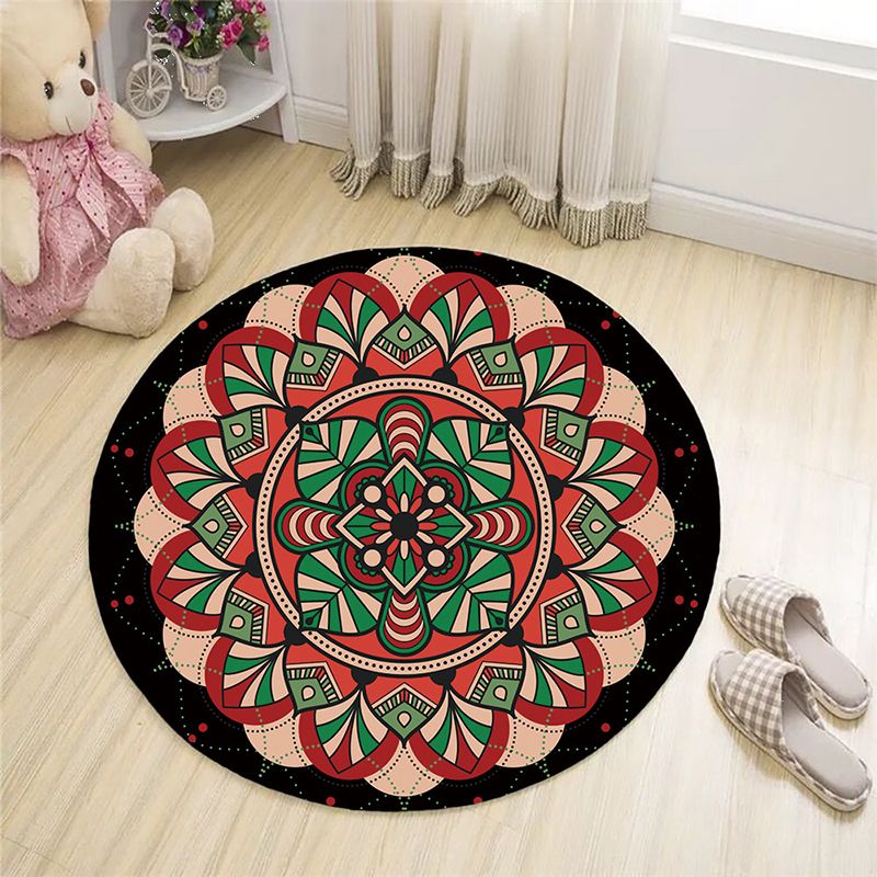 Schwarzer Bohemian Area Teppich Americana Muster Polyester Region Teppich nicht rutscher Backing Teppich für Wohnkultur