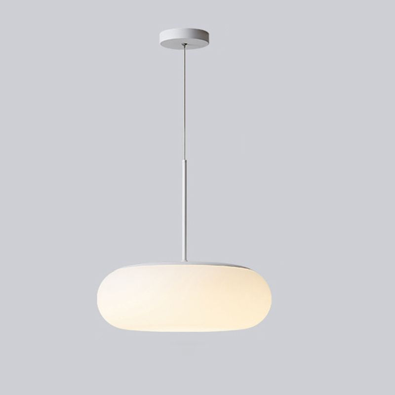 Bianca 1 Lampada a ciondolo a battente leggera Modern Minimalist Plastic Hanging Lampada per tavolo da pranzo