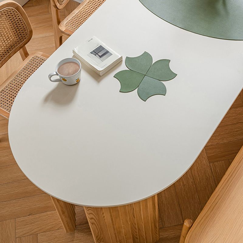 Free Form Dining Table with Ash Wood Base Modern Dinette Table for Home