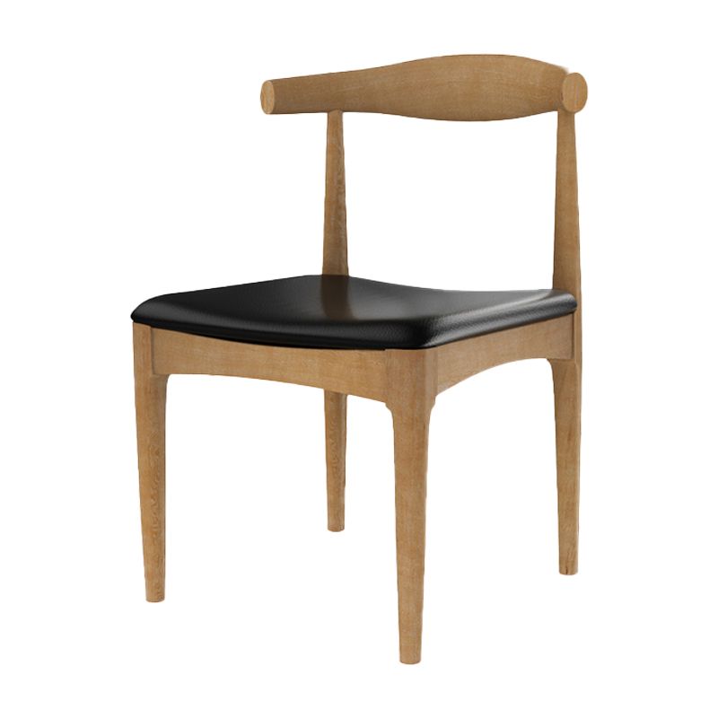 Sillas de comedor modernas con respaldo abierto, sillas laterales sin brazos con patas de madera
