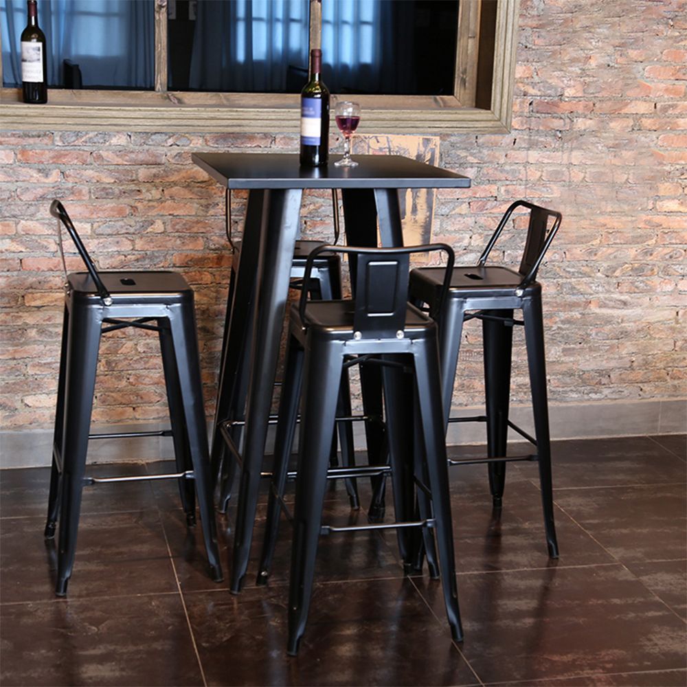 1/3/4/5 Pieces Industrial Bar Table Set Iron Bistro Set with Stools