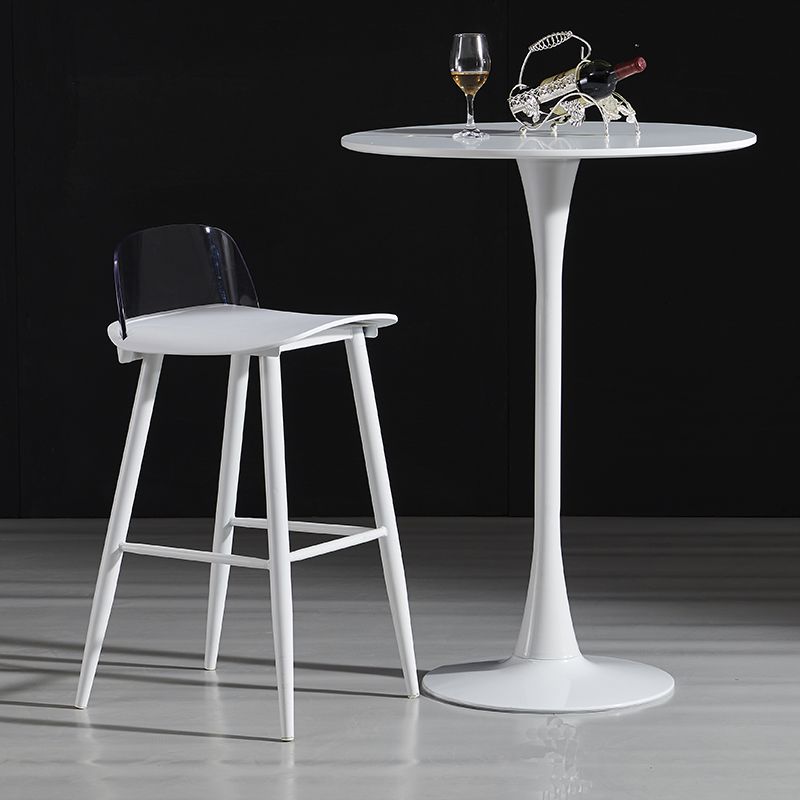 Modern Round Pub Table Fixed Pedestal Bar Height Cocktail Table
